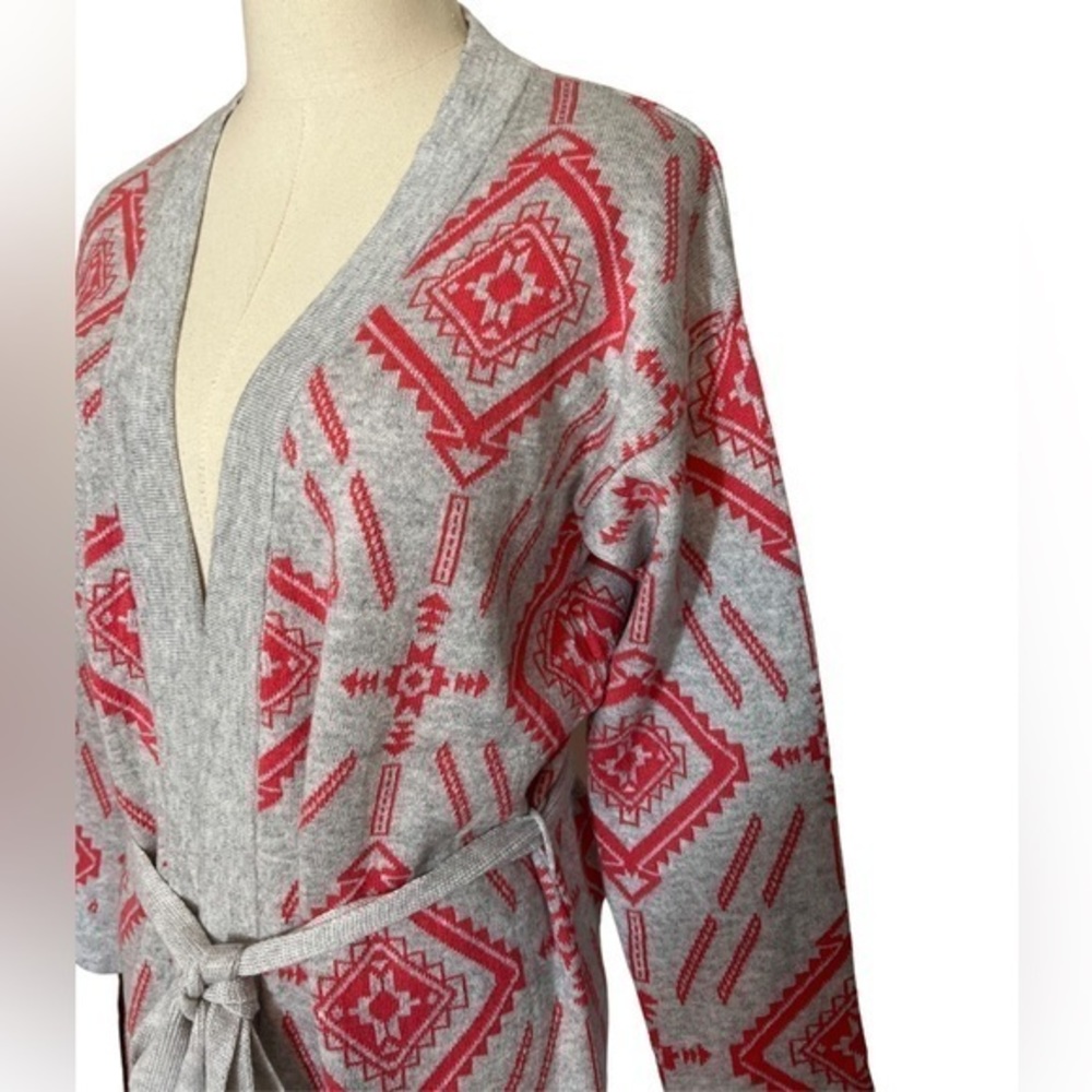 Lucuma Aztec Pattern Open Cardigan Sweater Cotton Wool Blend M‎